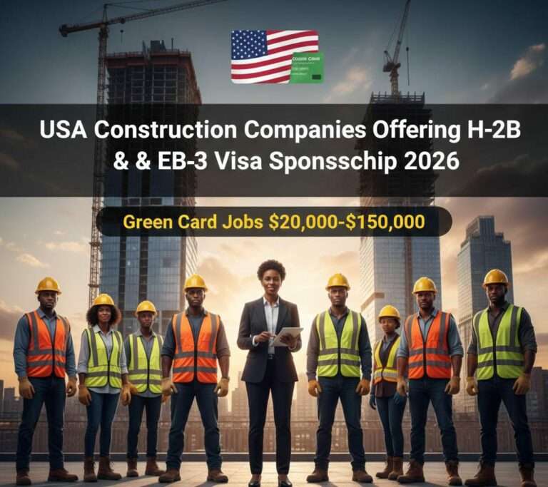 USA Construction Companies Offering H-2B & EB-3 Visa Sponsorship 2026: Green Card Jobs $20,000–$150,000 with Immigration Lawyer USA Support