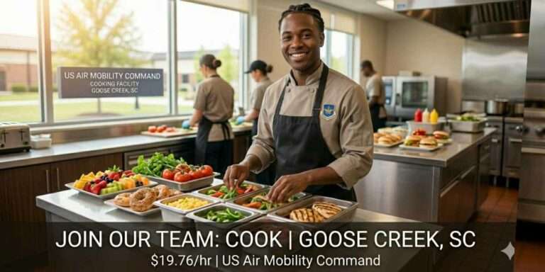Cook Job at The Dive (($19.76/hr) — Joint Base Charleston, South Carolina | US Air Mobility Command NAF 2026