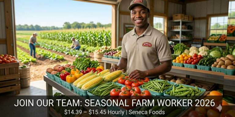 Seneca Foods is hiring Seasonal Farm Worker 2026 ($14.39 – $15.45 Hourly)