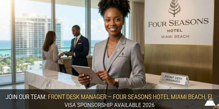 Front Desk Manager – Four Seasons Hotel Miami Beach, FL | Visa Sponsorship Available 2026