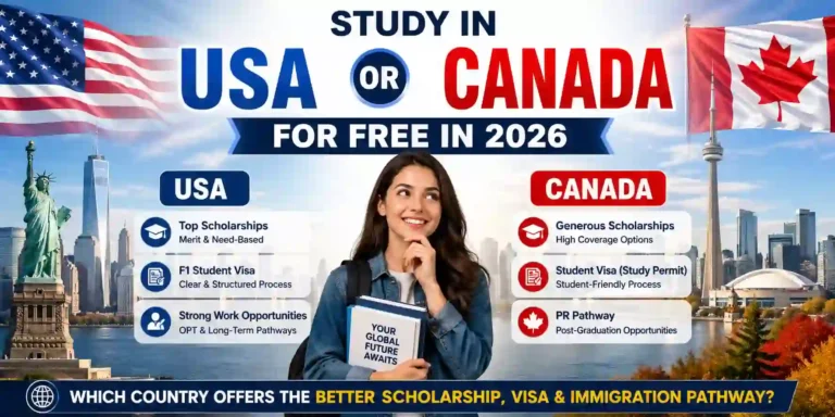 Study in USA or Canada for Free in 2026: Which Country Offers the Better Scholarship, Visa & Immigration Pathway?